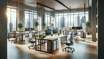 A realistic image of a modern office