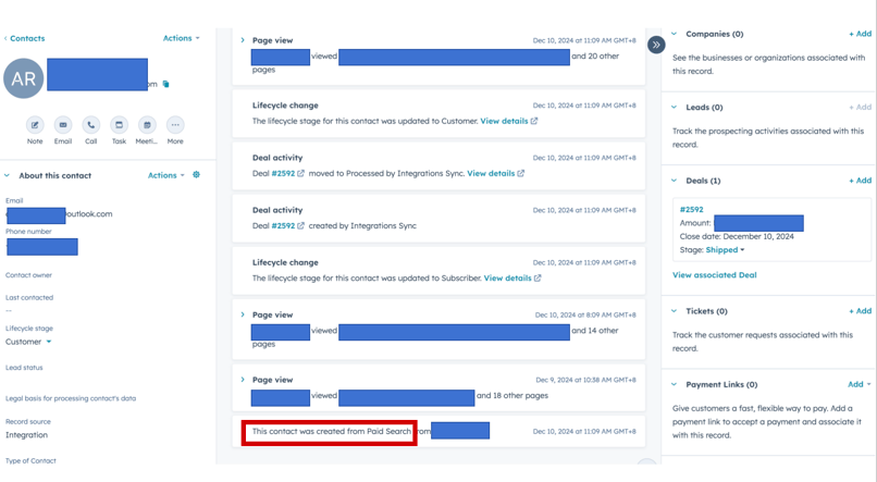 HubSpot对接广告数据反哺shopify转化情况