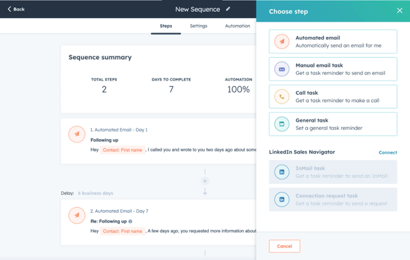 HubSpot Sequence功能自动管理开发信