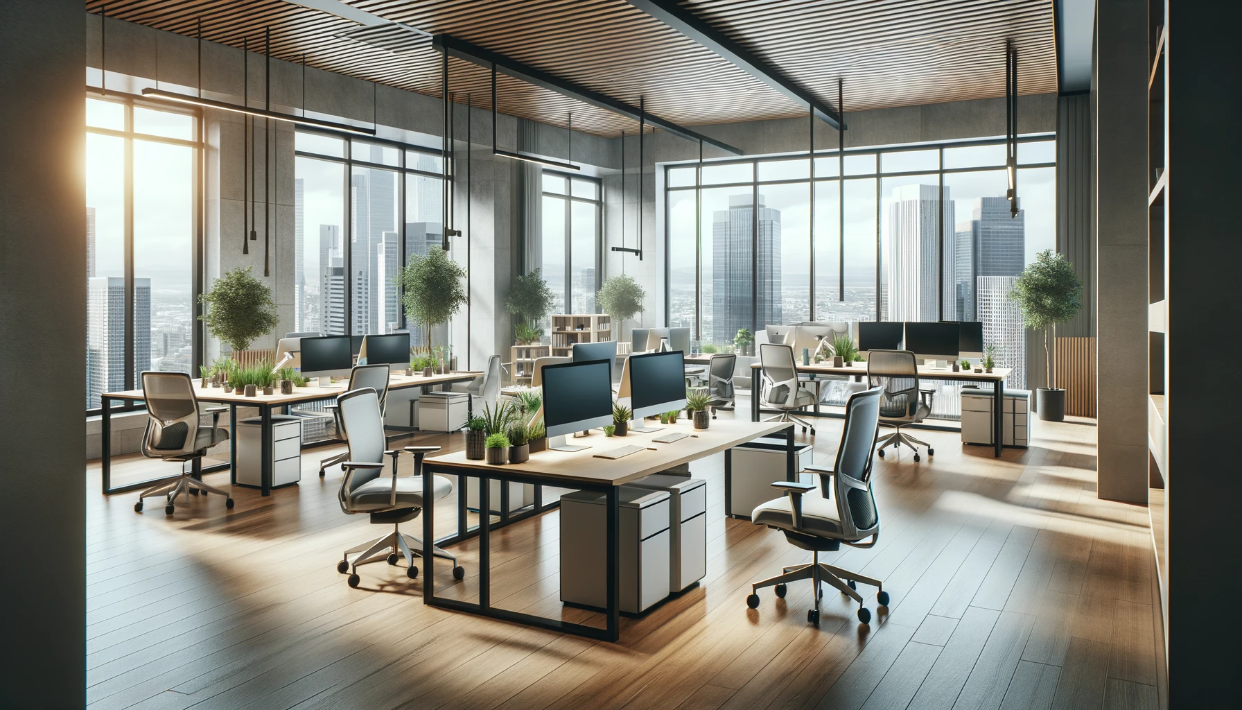 A realistic image of a modern office